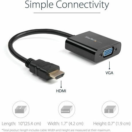 StarTech.com HDMI to VGA Adapter - 1080p - 1920 x 1080 - Black - HDMI Converter - VGA to HDMI Monitor Adapter — HD2VGAE2