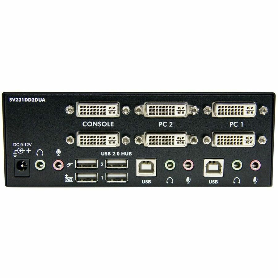 StarTech.com 2 Port Dual DVI USB KVM Switch w/ Audio & USB Hub — SV231DD2DUA