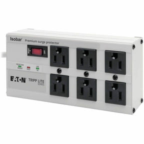 Eaton Tripp Lite Series Isobar 6-Outlet Surge Protector, 6 ft. Cord with Right-Angle Plug, 3330 Joules, Diagnostic LEDs, Metal Housing — ISOBAR6