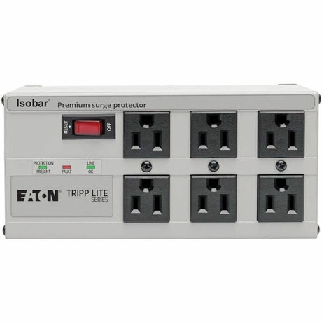 Eaton Tripp Lite Series Isobar 6-Outlet Surge Protector, 6 ft. Cord with Right-Angle Plug, 3330 Joules, Diagnostic LEDs, Metal Housing — ISOBAR6