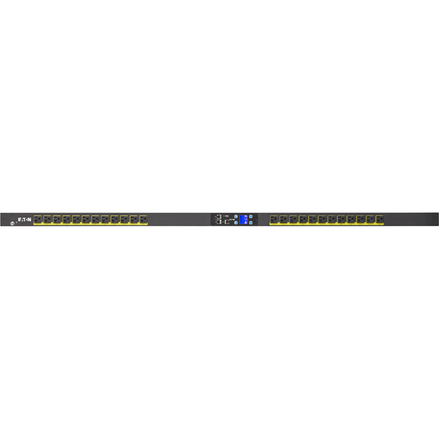 Eaton Metered Input rack PDU, 0U, 5-20P, L5-20P input, 1.92 kW max, 120V, 16A, 10 ft cord, Single-phase, Outlets: (24) 5-20R — EMI101-10