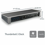 StarTech.com Thunderbolt 3 Dock - Dual Monitor 4K 60Hz TB3 Docking Station with DisplayPort - 85W Power Delivery, 6-Port USB 3.0, SD, GbE — TB3DOCK2DPPD