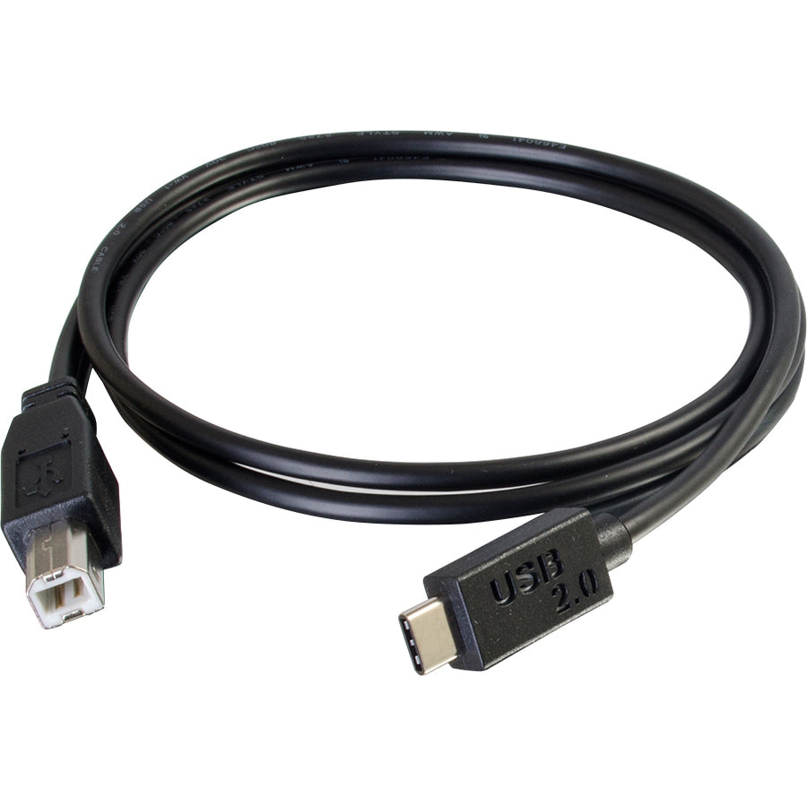 C2G 6ft USB 2.0 USB-C to USB-B Cable M/M - Black — 28859