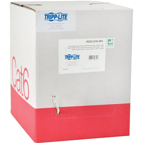 Eaton Tripp Lite Series Cat6 Gigabit Solid Core Plenum-Rated UTP CMP PVC Bulk Ethernet Cable, White, 1000 ft. (304.8 m), TAA — N224-01K-WH