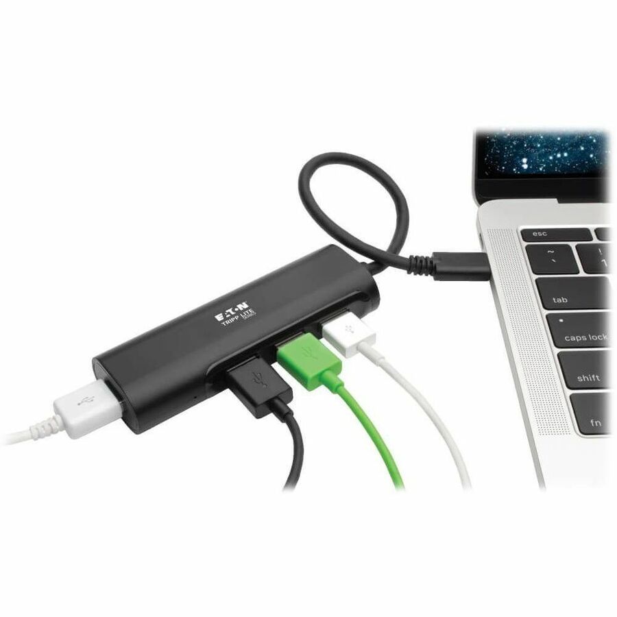 Eaton Tripp Lite Series 4-Port USB-C Hub, USB 3.x (5Gbps), 4x USB-A Ports, Black — U460-004-4AB