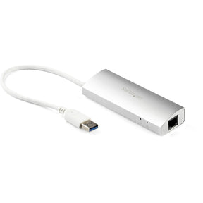 StarTech.com 3-Port USB Hub with Ethernet, USB-A Ports, Gigabit Ethernet/GbE, USB 5Gbps, Bus-Powered, Portable Laptop USB 3.0 Hub — ST3300G3UA