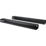 StarTech.com Vertical Cable Organizer with Finger Ducts - Vertical Cable Management Panel - Rack-Mount Cable Raceway - 40U - 6 ft. — CMVER40UF