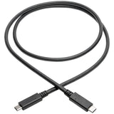 Eaton Tripp Lite Series USB-C Cable (M/M) - USB 3.2, Gen 2 (10 Gbps), 5A (100W) Rating, Thunderbolt 3 Compatible, 3 ft. (0.91 m) — U420-003-G2-5A