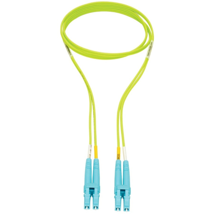 Eaton Tripp Lite Series 100G Duplex Multimode 50/125 OM5 Fiber Optic Cable, Lime Green, LC/LC, 1 m (3.3 ft.) — N820-01M-OM5