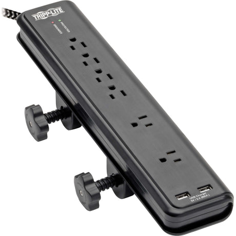 Eaton Tripp Lite Series Safe-IT 6-Outlet Surge Protector, 2 USB Charging Ports, 8 ft. Cord, 5-15P Plug, 2100 Joules, Antimicrobial Protection, Black — TLP608DMUAM