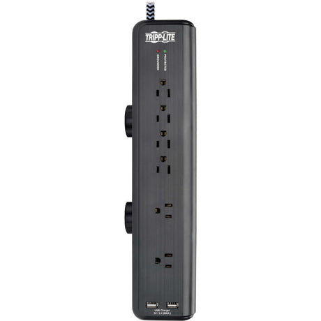 Eaton Tripp Lite Series Safe-IT 6-Outlet Surge Protector, 2 USB Charging Ports, 8 ft. Cord, 5-15P Plug, 2100 Joules, Antimicrobial Protection, Black — TLP608DMUAM