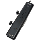 Eaton Tripp Lite Series Safe-IT 6-Outlet Surge Protector, 2 USB Charging Ports, 8 ft. Cord, 5-15P Plug, 2100 Joules, Antimicrobial Protection, Black — TLP608DMUAM