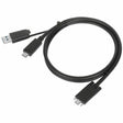Targus 1M USB-C Male with Screw to USB-C Male Cable with USB-A Tether — ACC1133GLX
