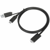 Targus 1M USB-C Male with Screw to USB-C Male Cable with USB-A Tether — ACC1133GLX