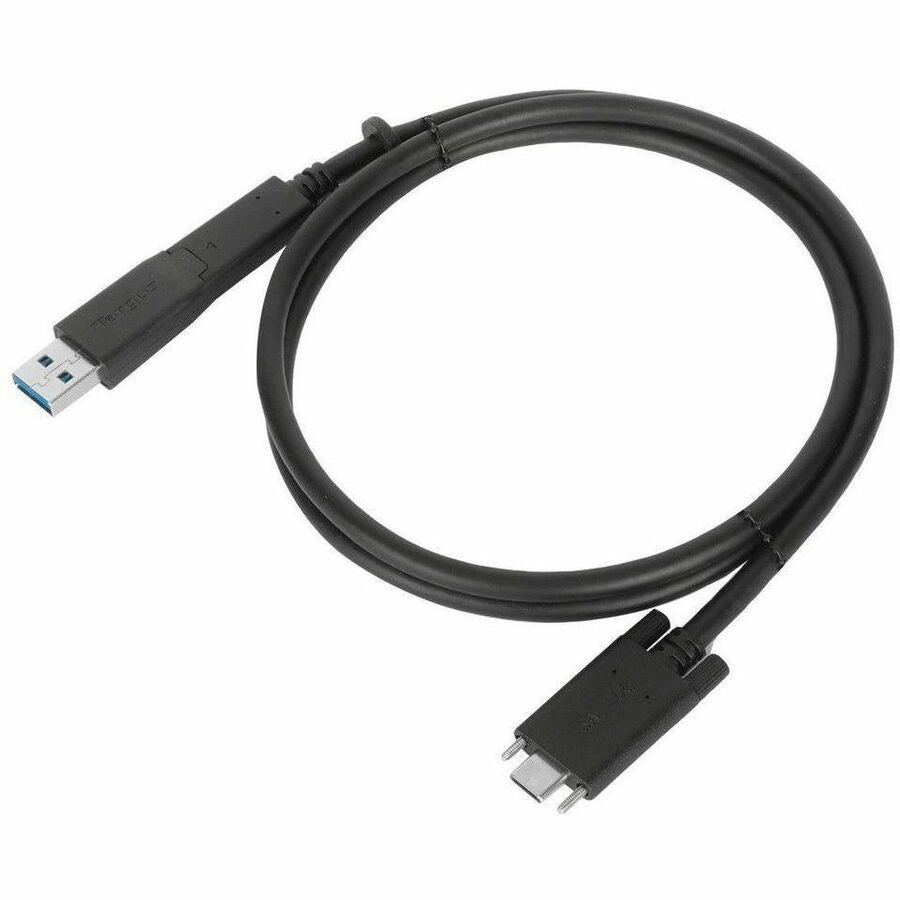 Targus 1M USB-C Male with Screw to USB-C Male Cable with USB-A Tether — ACC1133GLX
