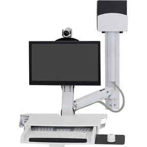 Ergotron StyleView Wall Mount for Keyboard, Monitor, Bar Code Scanner, Mouse, CPU, Wrist Rest, LCD Display - White — 45-594-216