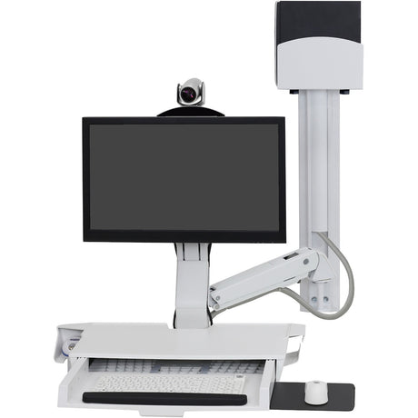 Ergotron StyleView Wall Mount for Keyboard, Monitor, Bar Code Scanner, Mouse, CPU, Wrist Rest, LCD Display - White — 45-594-216