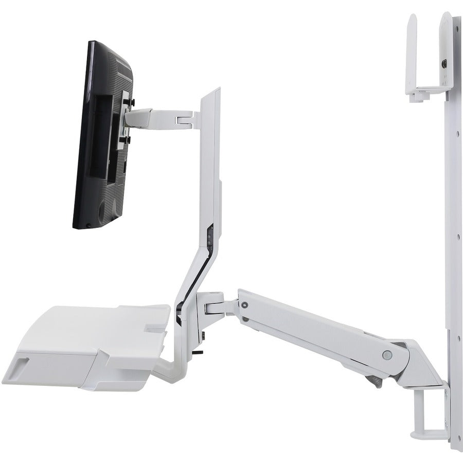 Ergotron StyleView Wall Mount for Keyboard, Monitor, Bar Code Scanner, Mouse, CPU, Wrist Rest, LCD Display - White — 45-594-216