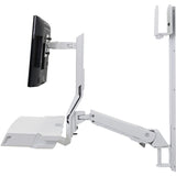 Ergotron StyleView Wall Mount for Keyboard, Monitor, Bar Code Scanner, Mouse, CPU, Wrist Rest, LCD Display - White — 45-594-216