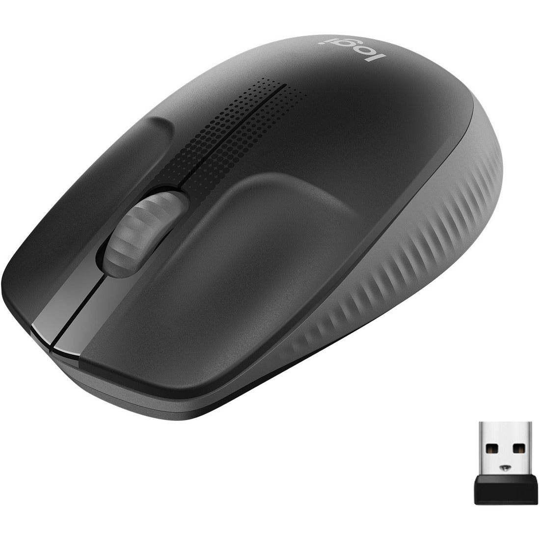 Logitech Wireless Mouse M190 - Full Size Ambidextrous Curve Design, 18-Month Battery with Power Saving Mode, Precise Cursor Control & Scrolling, Wide Scroll Wheel, Thumb Grips (Charcoal) — 910-005901
