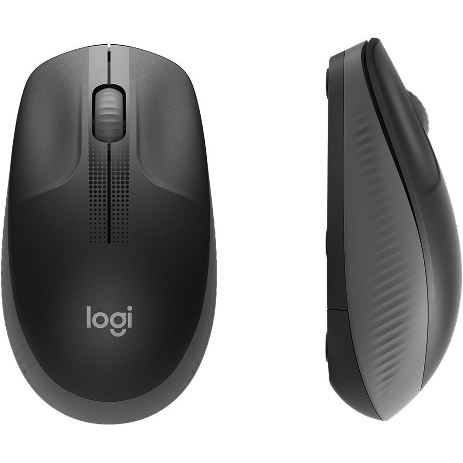 Logitech Wireless Mouse M190 - Full Size Ambidextrous Curve Design, 18-Month Battery with Power Saving Mode, Precise Cursor Control & Scrolling, Wide Scroll Wheel, Thumb Grips (Charcoal) — 910-005901
