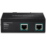 TRENDnet Industrial Gigabit PoE+ Extender, TI-E100, Single Port PoE, Power Over Ethernet, Supports PoE (15.4W) and PoE+ (30W), Extends 100m, Cascade 2 Units for Distance Up to 300m (984 ft.), IP30 — TI-E100