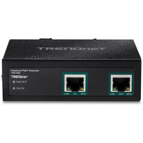 TRENDnet Industrial Gigabit PoE+ Extender, TI-E100, Single Port PoE, Power Over Ethernet, Supports PoE (15.4W) and PoE+ (30W), Extends 100m, Cascade 2 Units for Distance Up to 300m (984 ft.), IP30 — TI-E100