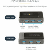 StarTech.com 7-Port USB Hub, USB 3.0 5Gbps, USB-A to 7x USB-A, Self Powered USB-A Expansion Hub w/ 35W Power Supply — 5G7AS-USB-A-HUB
