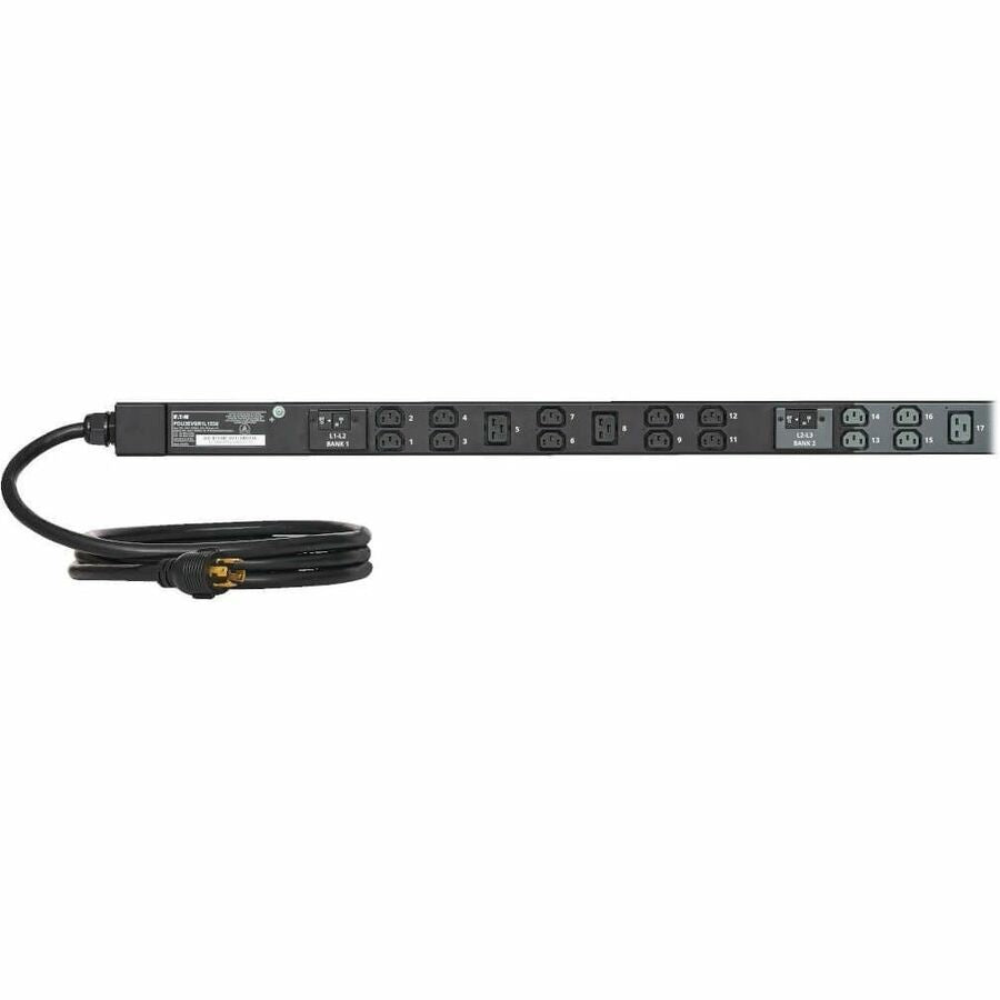 Eaton 8.6kW 200-240V 3-Phase IsoBreaker Managed PDU - Gigabit, 36 Outlets, L15-30P Input, LCD, 10 ft. (3 m) Cord, 0U, 70 in. (1.8 m) Height, TAA — PDU3EVSR1L1530