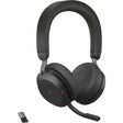 Jabra Evolve2 75 Wireless On-ear Stereo Headset - USB-A - For MS Teams - Black - Binaural - Ear-cup - 3000 cm - Bluetooth - 20 Hz to 20 kHz - MEMS Technology Microphone - Noise Cancelling — 27599-999-999