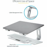 StarTech.com Laptop Stand for Desk, Supports 5kg / 11lb, Aluminum, Silver, Ergonomic Laptop Riser, Portable Laptop Holder for Desk — LAPTOP-STAND-SILVER