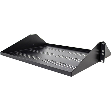 StarTech.com 2U Vented Server Rack Shelf - Center Mount Fixed 14" Deep Cantilever Rackmount Tray for 19" Data/AV/Network w/Cage Nuts — SHELF-2U-14-CENTER-V