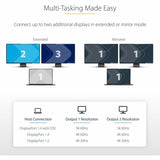 StarTech.com Dual-Monitor DisplayPort 1.4 Splitter, DisplayPort to 2x DP Multi-Monitor Adapter, Dual 5K 60Hz Computer MST Hub, Windows — MST14DP122DP
