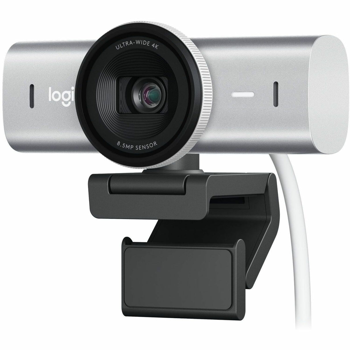 Logitech MX Brio Ultra HD 4K Collaboration and Streaming Webcam, 1080p at 60 FPS, Dual Noise Reducing Mics, Show Mode, USB-C, Webcam Cover, Works with Microsoft Teams, Zoom, Google Meet, Pale Gray — 960-001550