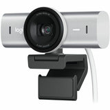 Logitech MX Brio Ultra HD 4K Collaboration and Streaming Webcam, 1080p at 60 FPS, Dual Noise Reducing Mics, Show Mode, USB-C, Webcam Cover, Works with Microsoft Teams, Zoom, Google Meet, Pale Gray — 960-001550