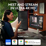 Logitech MX Brio Ultra HD 4K Collaboration and Streaming Webcam, 1080p at 60 FPS, Dual Noise Reducing Mics, Show Mode, USB-C, Webcam Cover, Works with Microsoft Teams, Zoom, Google Meet, Pale Gray — 960-001550