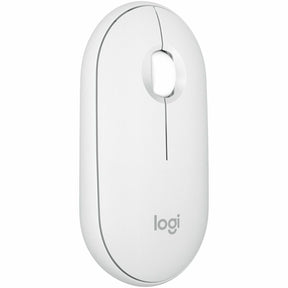 Logitech Pebble Mouse 2 M350s Slim Bluetooth Wireless Mouse, Portable, Customizable Button, Quiet Clicks, Tonal White — 910-007022