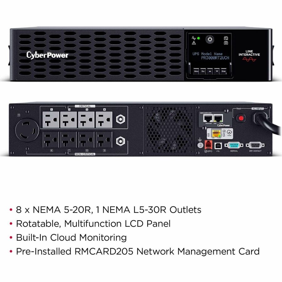 CyberPower PR3000RT2UCN Smart App Sinewave UPS Systems — PR3000RT2UCN
