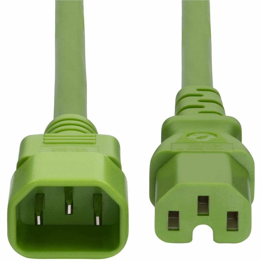 StarTech.com 6ft (1.8m) Heavy Duty PDU Power Cord, IEC 60320 C14 to C15, 15A 250V, 14AWG, Green Power Cable, UL Listed — 8915-4606-POWER-CORD