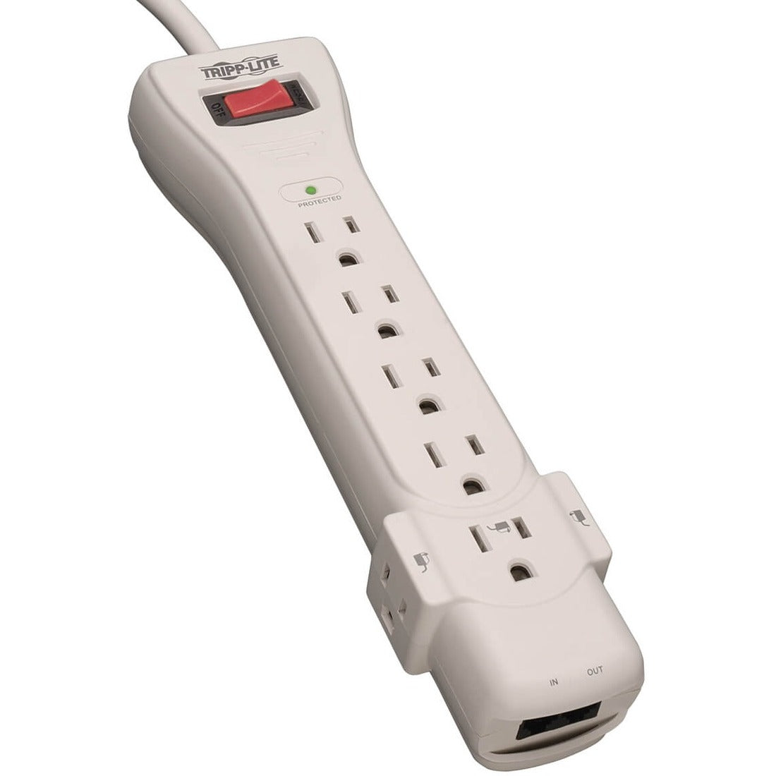 Eaton Tripp Lite Series Protect It! 7-Outlet Surge Protector, 6 ft. (1.83 m) Cord, 1080 Joules, Fax/Modem Protection, RJ11 — SUPER6TEL