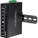 TRENDnet 8-Port Industrial Unmanaged Fast Ethernet DIN-Rail Switch; TI-E80 8 x Fast Ethernet Ports; 1.6Gbps Switching Capacity;8 Port Network Fast Ethernet Switch;IP30 Metal Switch;Lifetime Protection — TI-E80