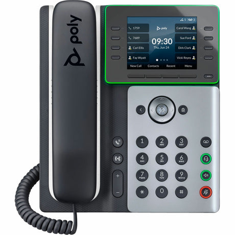 Poly Edge E320 IP Phone - Corded - Corded/Cordless - Bluetooth, NFC - 3 Multiple Conferencing - Desktop, Wall Mountable - White, Midnight Blue — 82M88AA