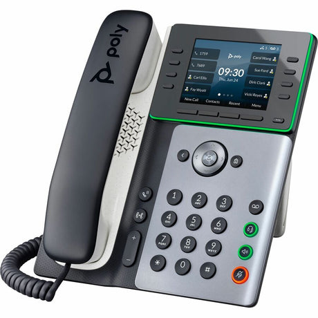 Poly Edge E320 IP Phone - Corded - Corded/Cordless - Bluetooth, NFC - 3 Multiple Conferencing - Desktop, Wall Mountable - White, Midnight Blue — 82M88AA