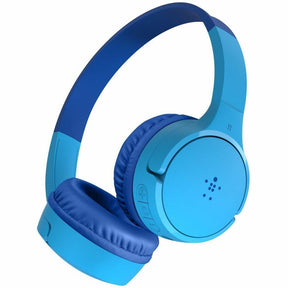 Belkin Wireless Bluetooth On-Ear Headphones for Kids w/ Mic - 85dB Limit - w/ USB-C Cable - Headset - Blue — AUD002btBLV3