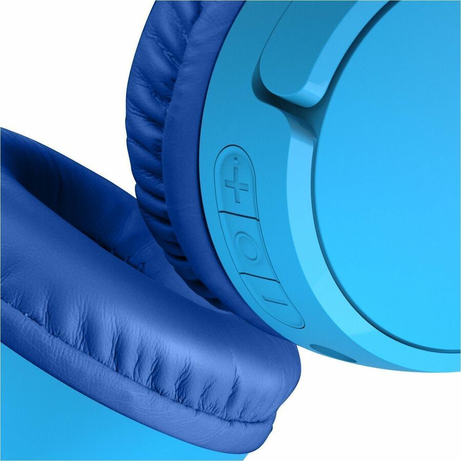 Belkin Wireless Bluetooth On-Ear Headphones for Kids w/ Mic - 85dB Limit - w/ USB-C Cable - Headset - Blue — AUD002btBLV3