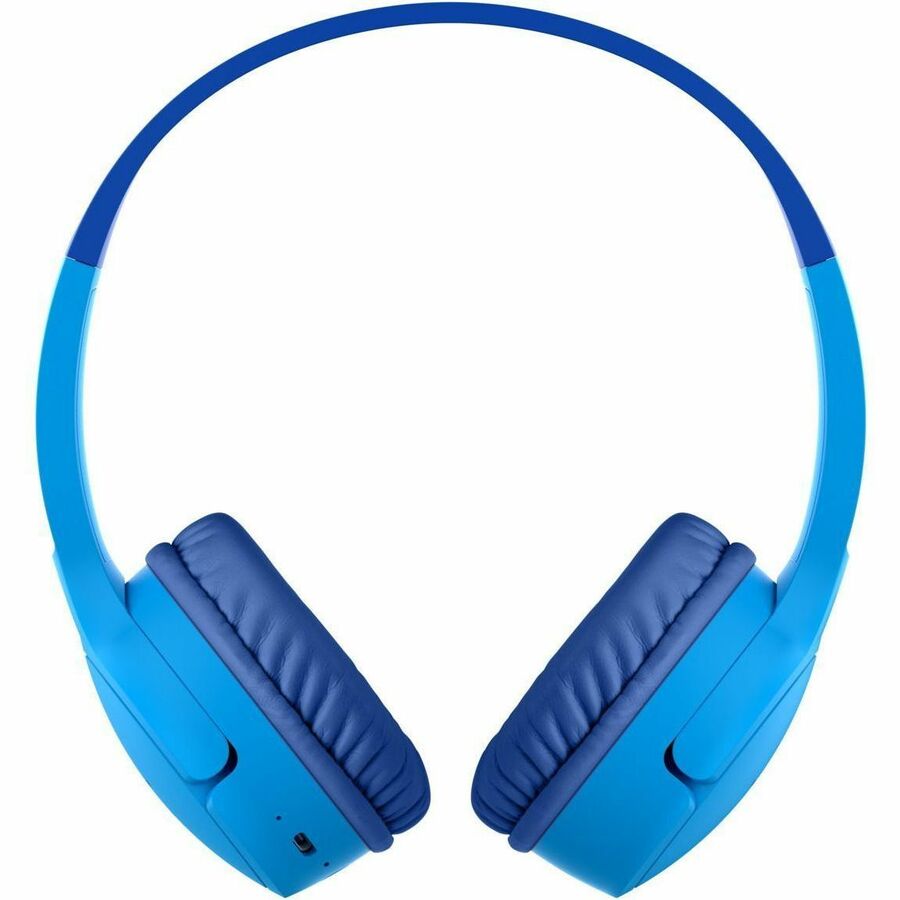 Belkin Wireless Bluetooth On-Ear Headphones for Kids w/ Mic - 85dB Limit - w/ USB-C Cable - Headset - Blue — AUD002btBLV3