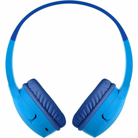 Belkin Wireless Bluetooth On-Ear Headphones for Kids w/ Mic - 85dB Limit - w/ USB-C Cable - Headset - Blue — AUD002btBLV3