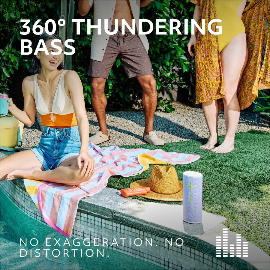 Ultimate Ears MEGABOOM 4 Portable Waterproof Bluetooth Speaker With Powerful 360-Degree Sound and Thundering Bass, Floating Speaker With 20-Hour Battery and 147ft (45m) Range, Blue — 984-001989
