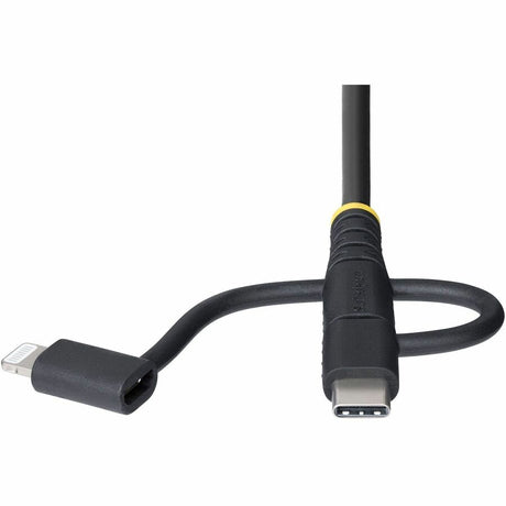 StarTech.com 3.3ft (1m) Rugged USB Multi Charging Cable, USB to Lightning/Micro-USB/Type-C, Apple MFi, Aramid Jacket, 3-in-1 Charger Cord — RLTCUB1MBK