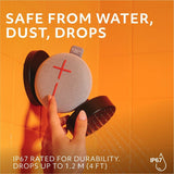 ULTIMATE EARS MINIROLL Ultra-Portable Waterproof Bluetooth Speaker, Big Bass, IP67 Dustproof, 131 ft (40 m) Range - Revive Grey — 984-002025